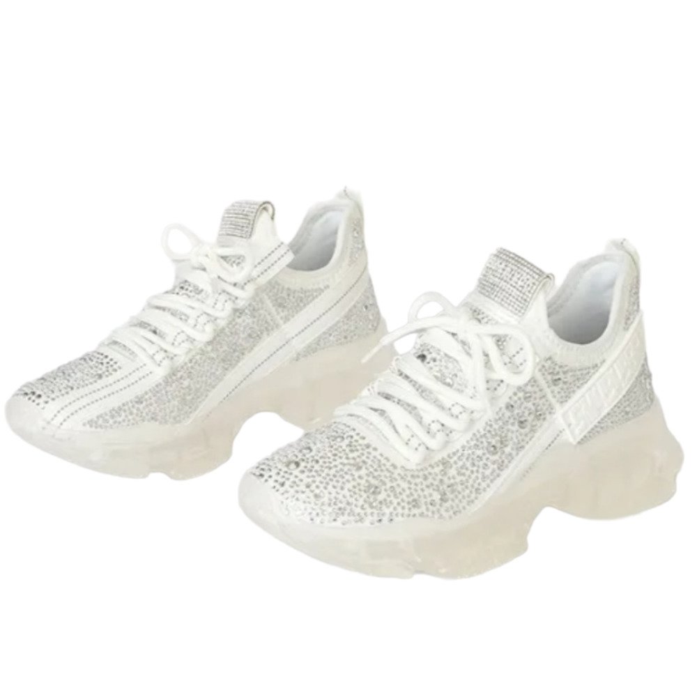 Steve Madden Maxima-R White Multi Rhinestone Y2k … - image 1